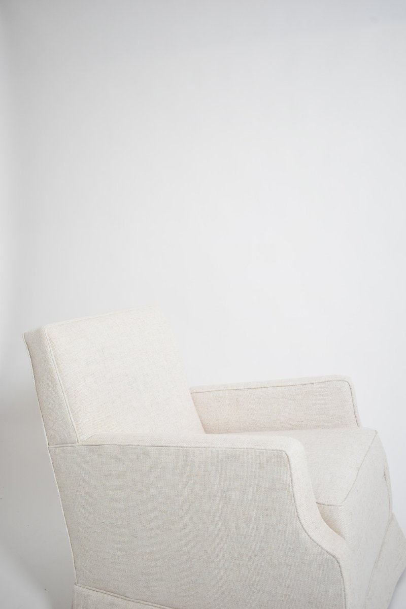 Tissu texturé blanc cassé, années 1960.-photo-2