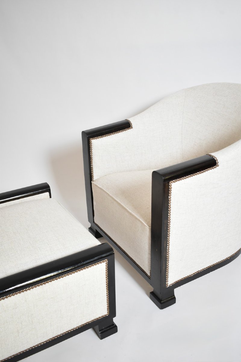 Abonised Wood Lounge Chair, 1930s.-photo-2
