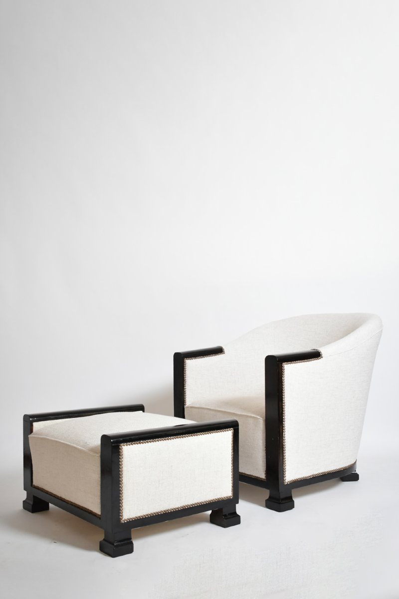 Abonised Wood Lounge Chair, 1930s.