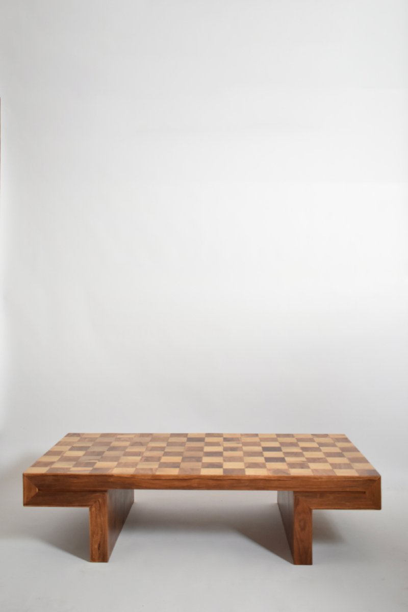 Chessboard Wooden Coffee Table, 1960s.-photo-2