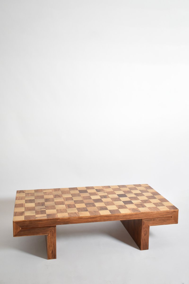 Chessboard Wooden Coffee Table, 1960s.-photo-4