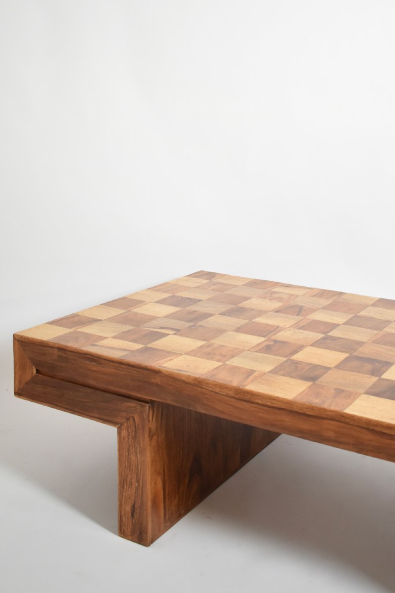 Chessboard Wooden Coffee Table, 1960s.-photo-1