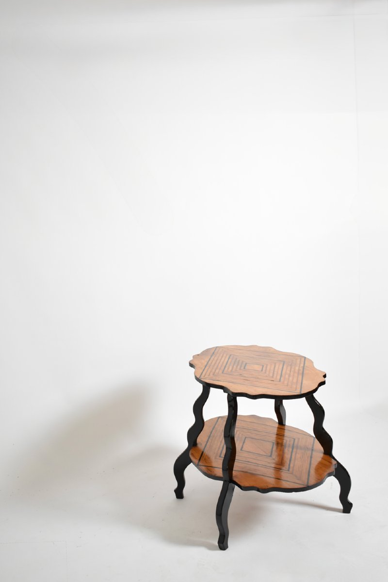 Napoleon 3 Diamond Pattern Side Table, XIXth C.-photo-3