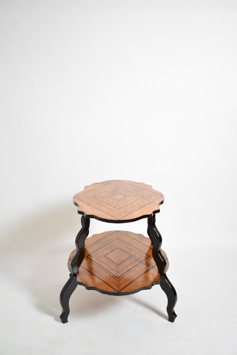Napoleon 3 Diamond Pattern Side Table, XIXth C.-photo-4