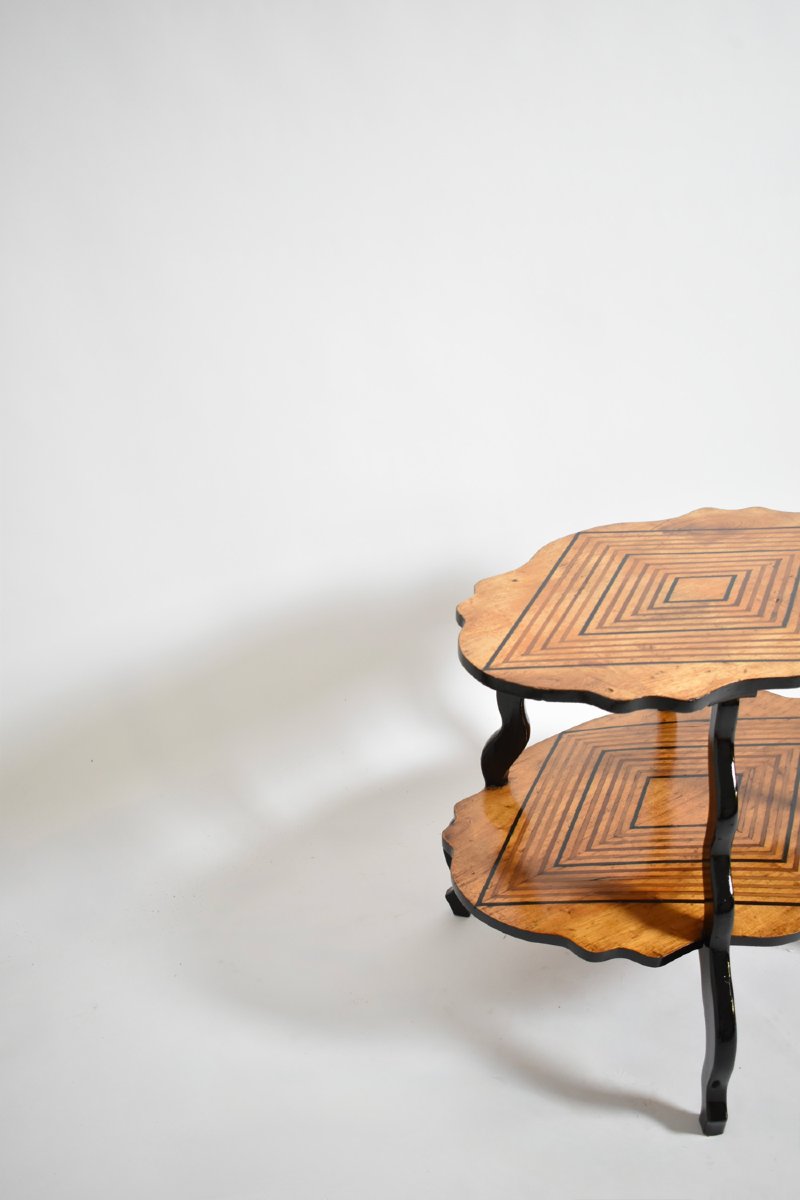 Napoleon 3 Diamond Pattern Side Table, XIXth C.-photo-1