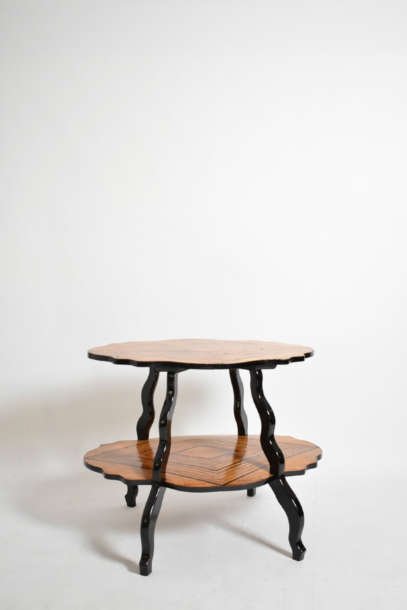 Napoleon 3 Diamond Pattern Side Table, XIXth C.
