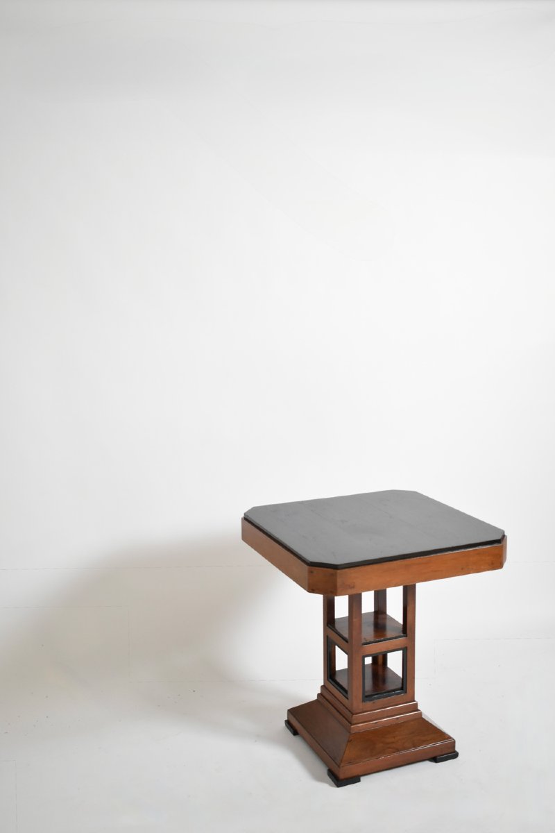 Amsterdam School Pedestal Table, 1920s.-photo-2
