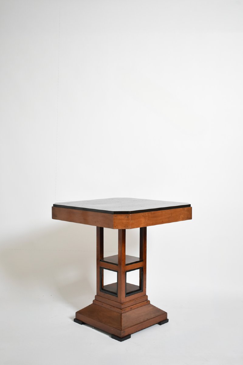 Amsterdam School Pedestal Table, 1920s.-photo-3