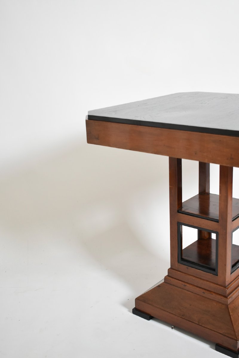 Amsterdam School Pedestal Table, 1920s.-photo-1