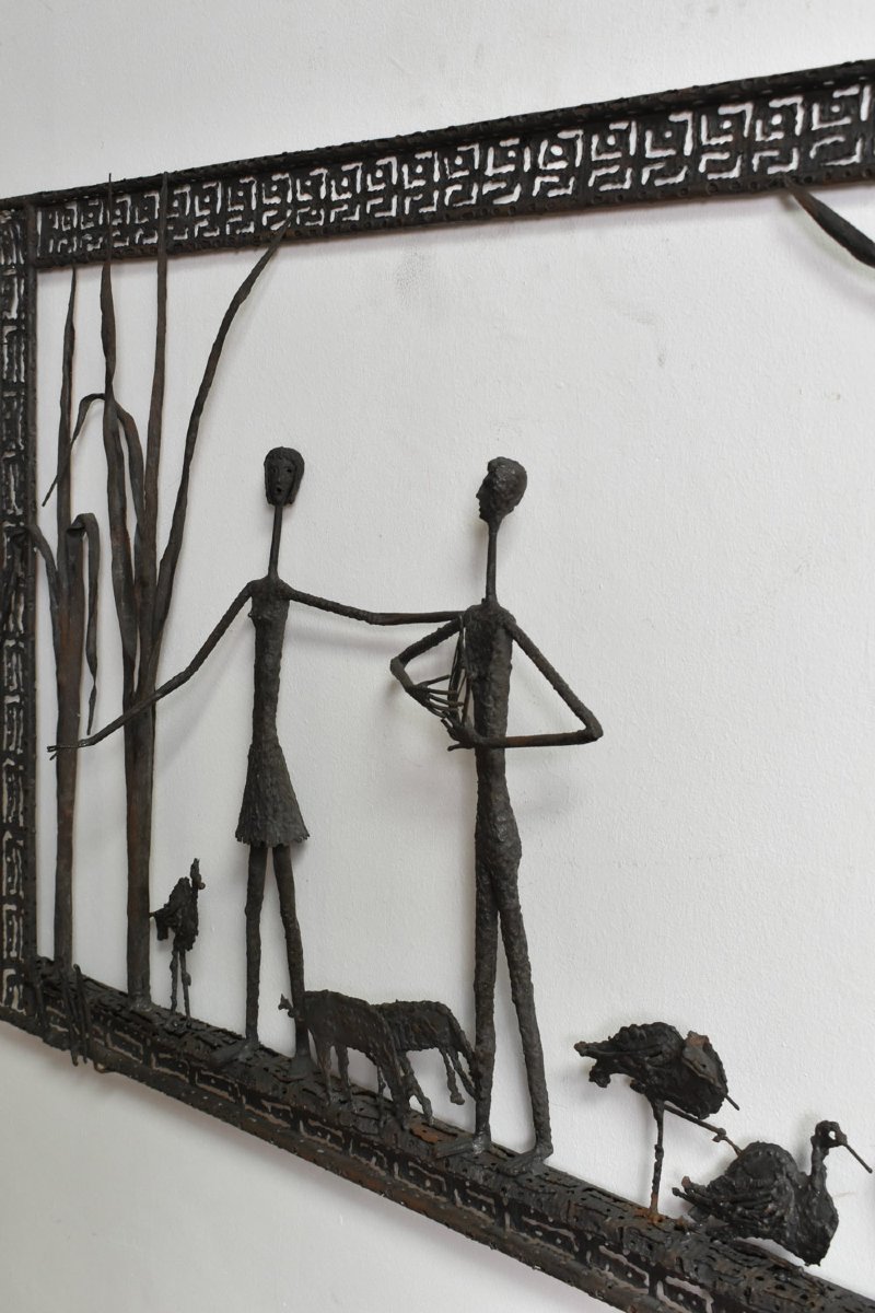 Mural Brutalist Painting Sculpture, 1960s.-photo-2
