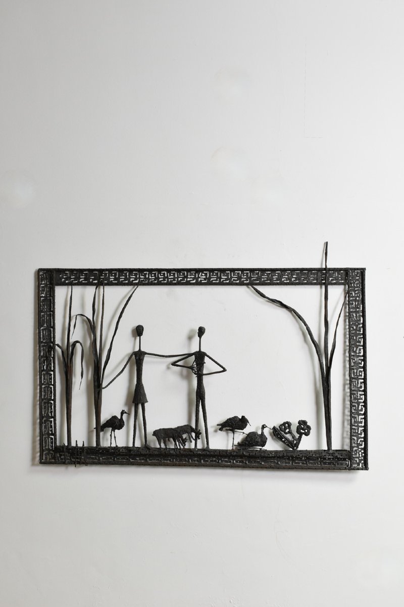 Mural Brutalist Painting Sculpture, 1960s.-photo-1