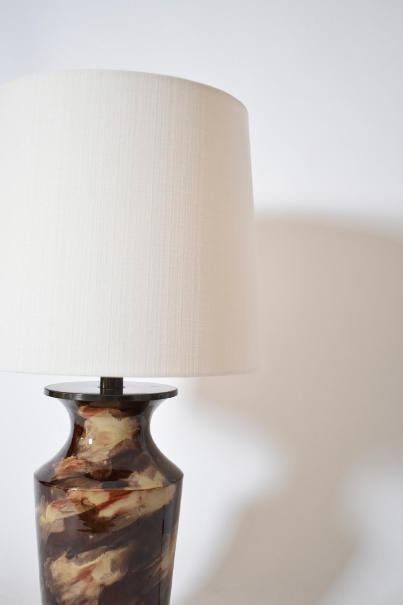 Caldas Da Rainha Ceramic Table Lamp, 1920s.-photo-2
