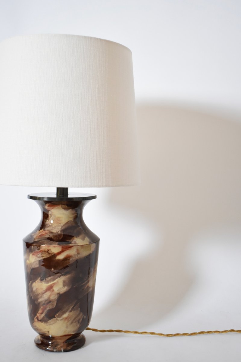 Caldas Da Rainha Ceramic Table Lamp, 1920s.-photo-3
