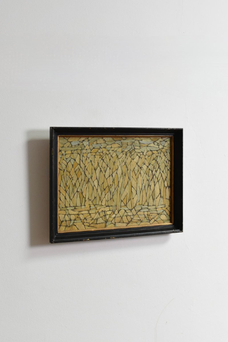 Composition abstraite », huile sur panneau, années 1960.