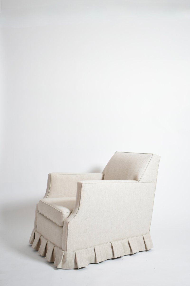 Paire de fauteuils en tissu texturé blanc cassé à franges, années 1960.-photo-2