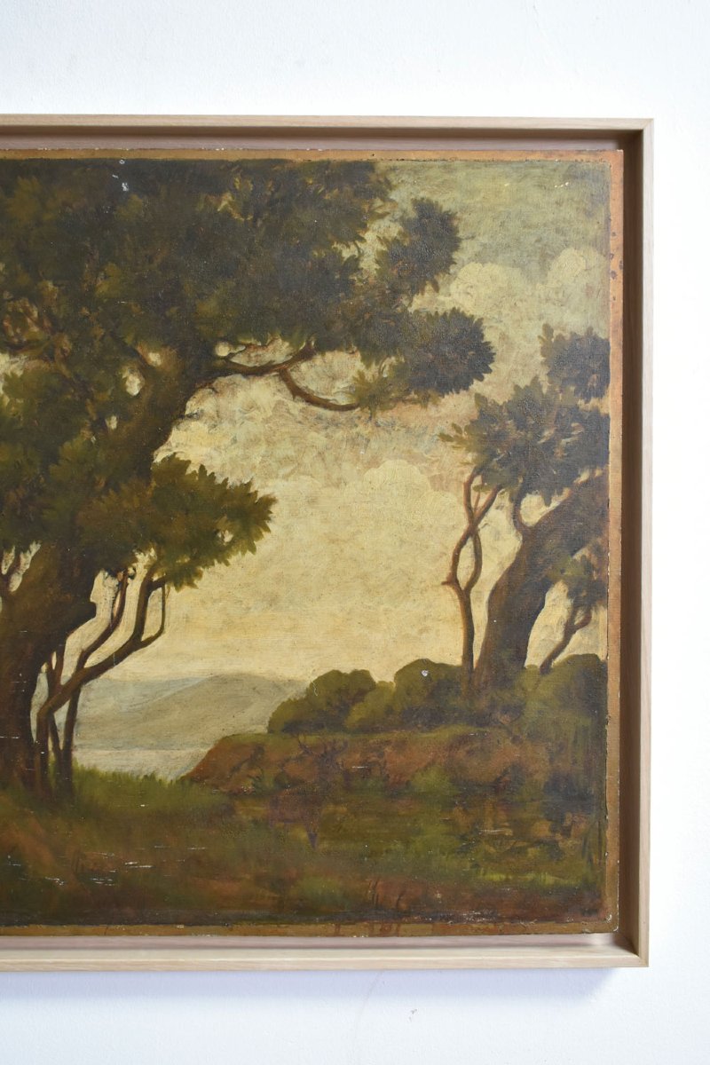 Landscape With Ruins Painting, 1960s.-photo-4