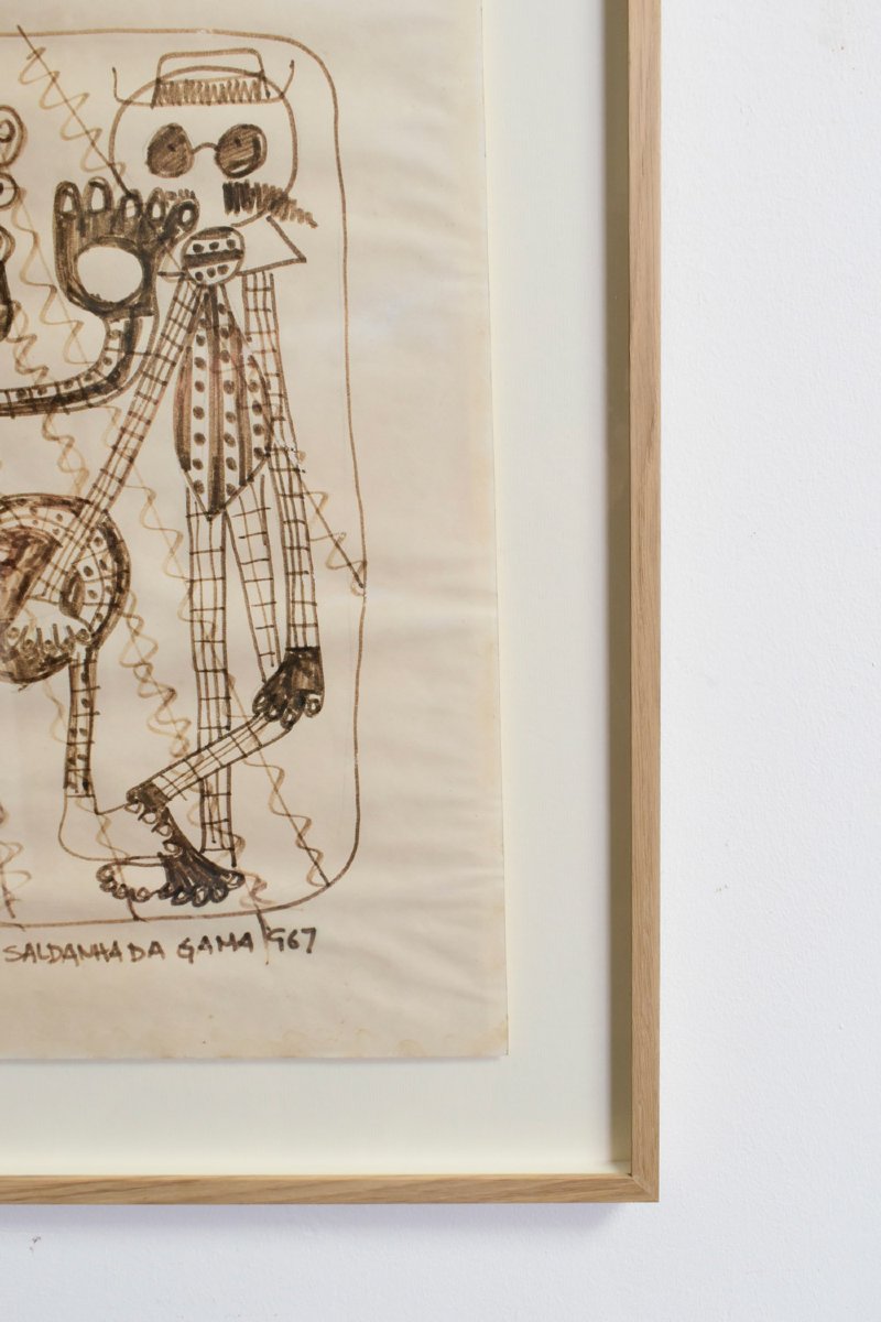 Dessin de Saldanha da Gama sur papier, années 1960.-photo-4