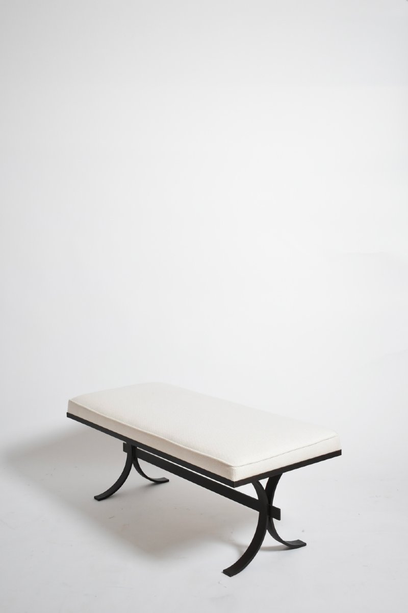 Brutalist Rought Iron Bench, 1960s.-photo-2