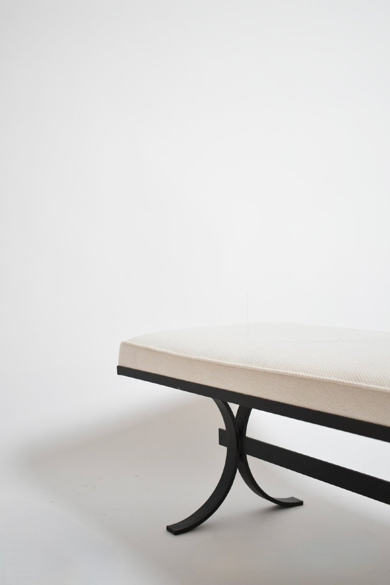 Brutalist Rought Iron Bench, 1960s.-photo-3