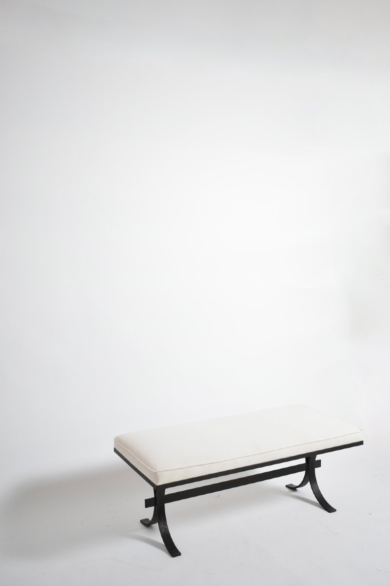 Brutalist Rought Iron Bench, 1960s.-photo-4