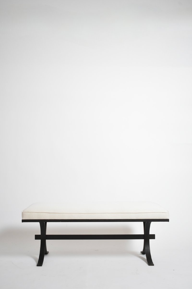 Brutalist Rought Iron Bench, 1960s.-photo-1