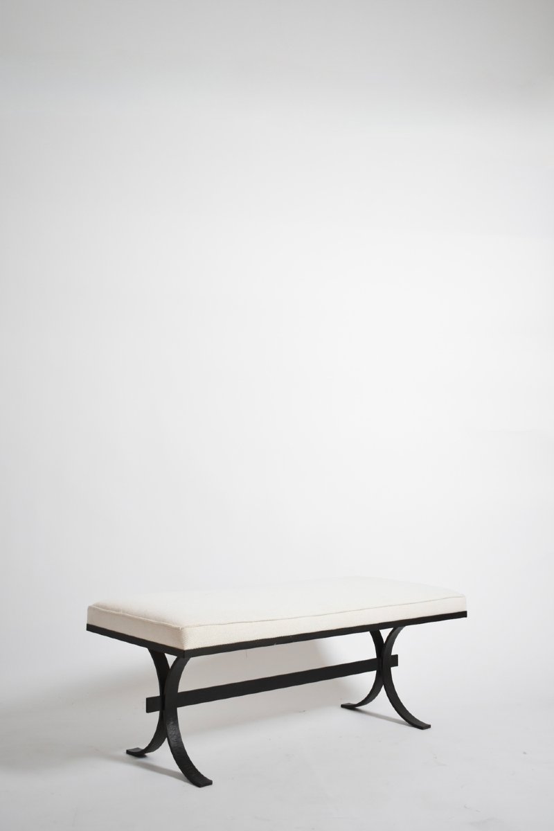 Brutalist Rought Iron Bench, 1960s.