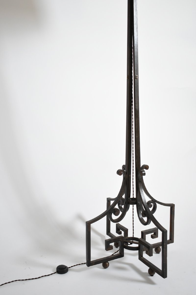 Neoclassical Wrought Iron Floor Lamp, 1960s.-photo-2