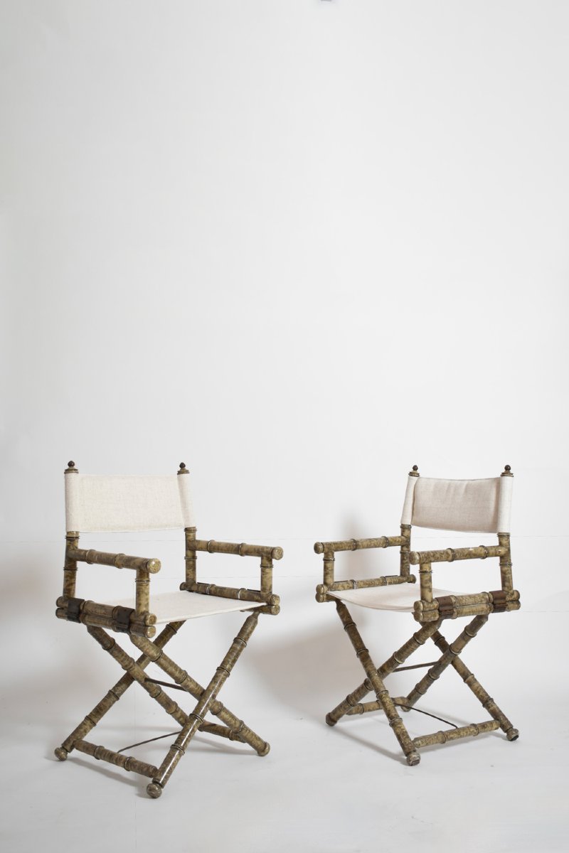 Paire de chaises de réalisateur, années 1980.