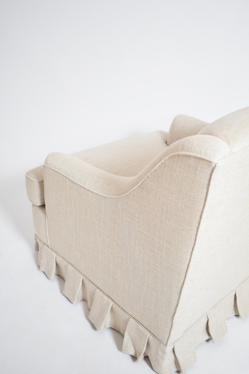 Pair Of Gray Fabric Fringe Armchairs, 1940s.-photo-2