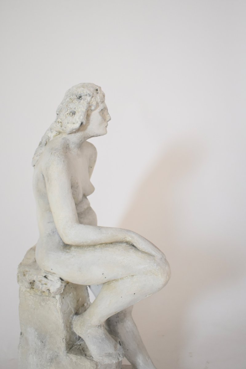 Sculpture de femme en plâtre, années 1930.-photo-2