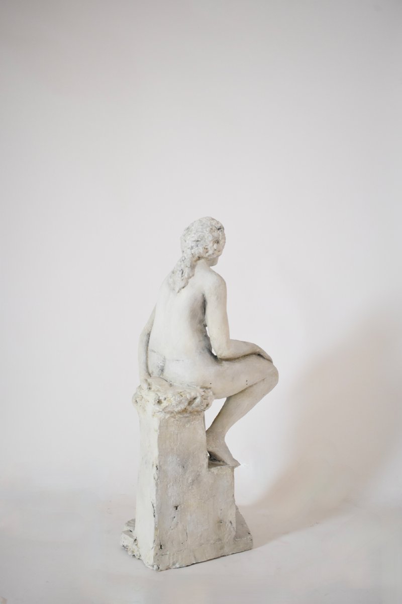 Sculpture de femme en plâtre, années 1930.-photo-3