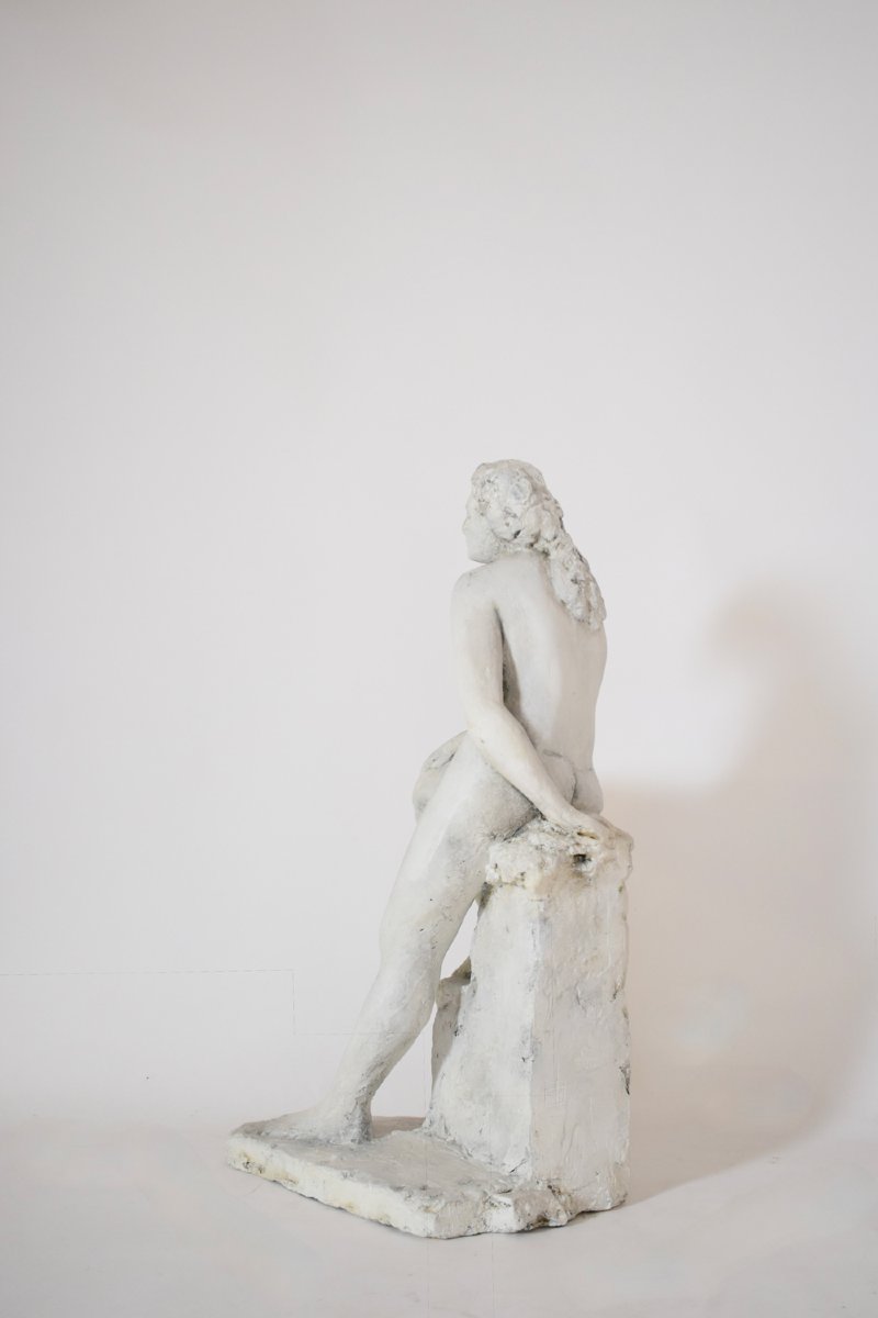 Sculpture de femme en plâtre, années 1930.-photo-4