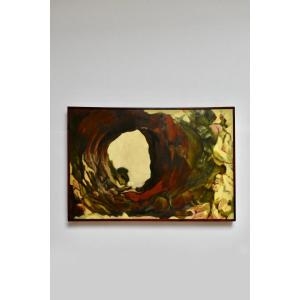 Oil On Canvas Composition Painting, Ja Janczuk, 1970s.