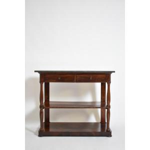 Console en acajou et marbre noir, XIXe siècle.