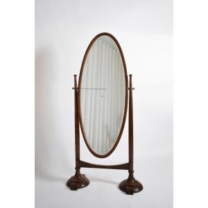 Arts And Crafts Wooden Psyche Mirror, 1900s