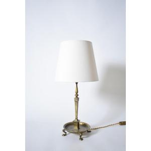 Quadripod Lion Paws Bronze Lamp, 1960s.