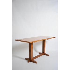 Console en bois clair, années 1970.