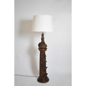 Lampe de parquet en céramique de la Forêt-Noire, XIXᵉ siècle