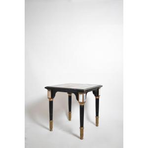 Louis XVI Style Ebonised Pedestal Table, 1930s.