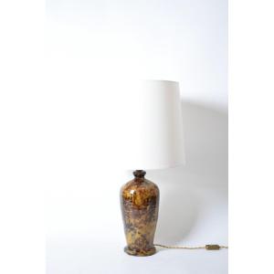 Lampe de table Helder en céramique à glaçure effet écaille de tortue, 2026.