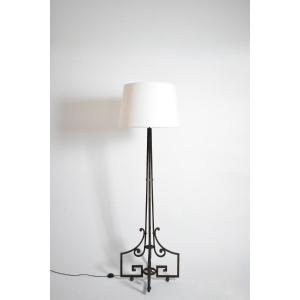 Neoclassical Wrought Iron Floor Lamp, 1960s.