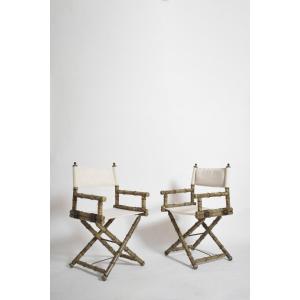 Paire de chaises de réalisateur, années 1980.