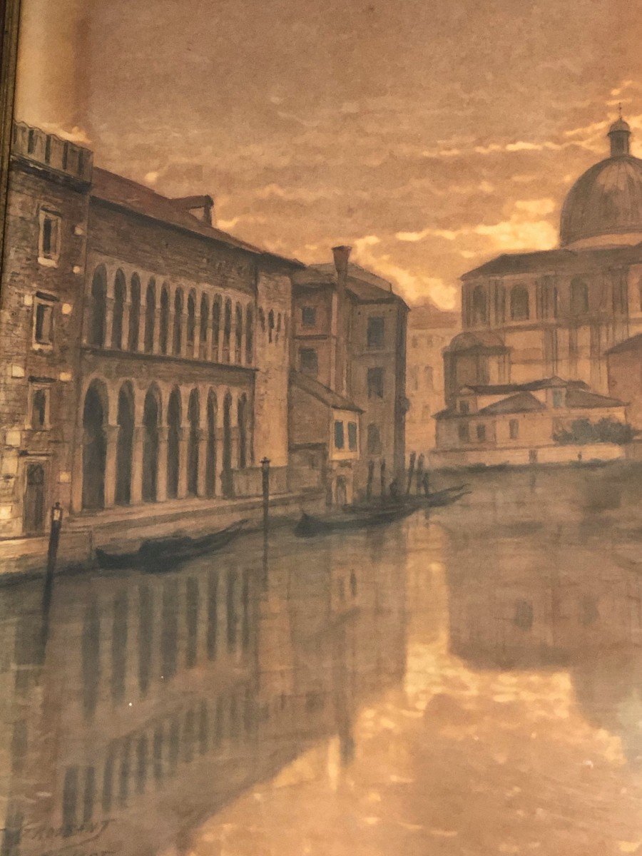 Large Venice View. Signed By François Stroobant (1819-1916)-photo-3