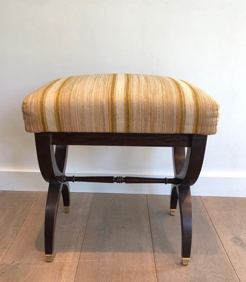 Neoclassical Style Stool In Mahogany. French Work. Around 1950-photo-3