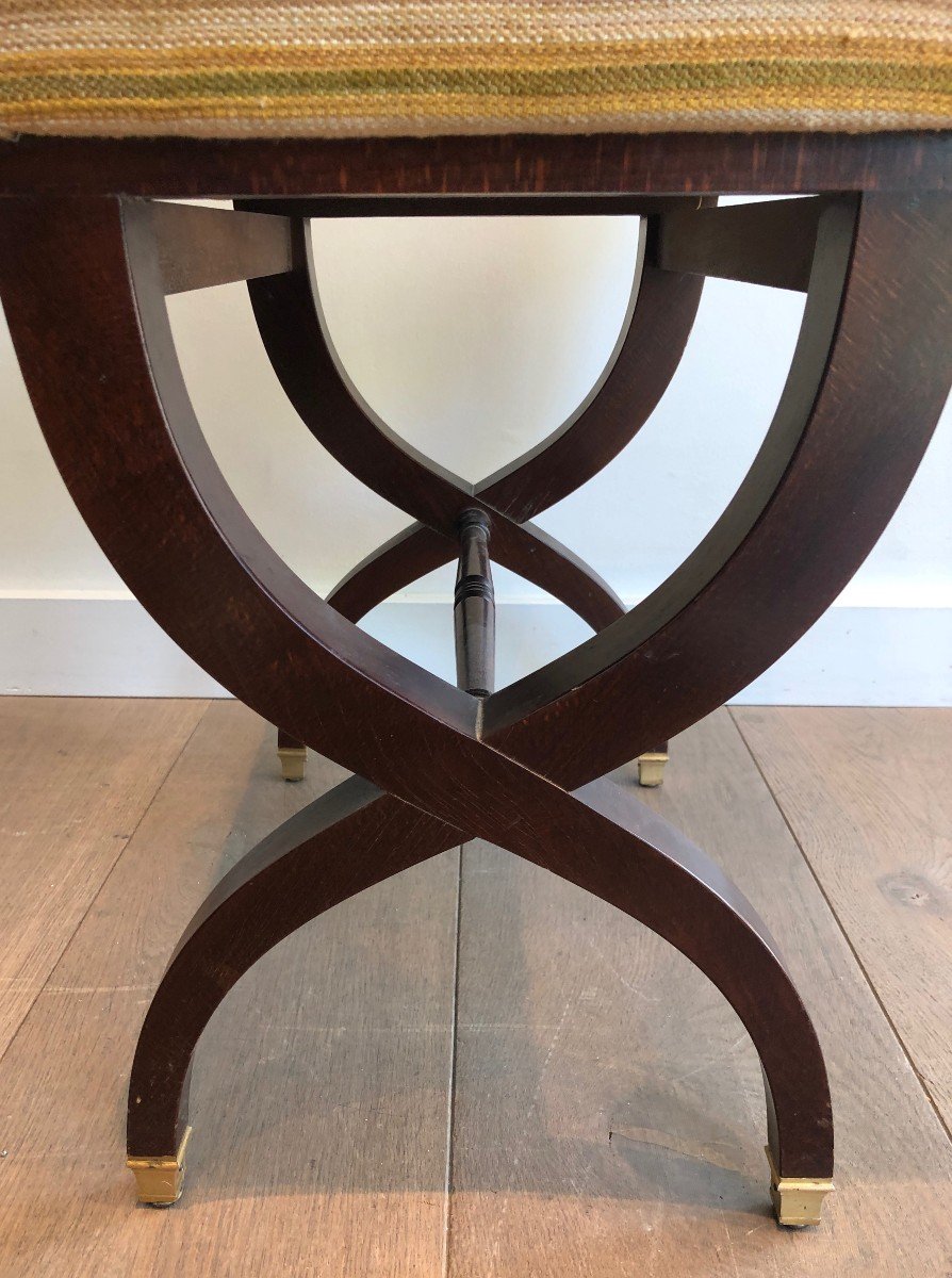 Neoclassical Style Stool In Mahogany. French Work. Around 1950-photo-2