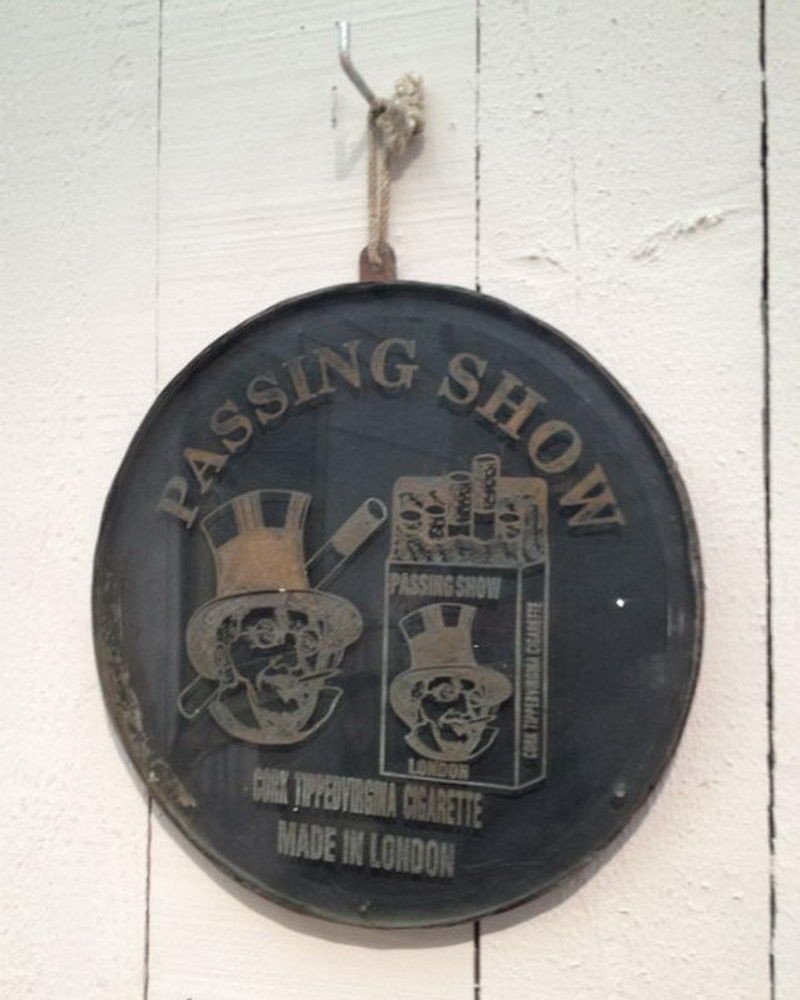 Rare Engraved Glass On Metal Sign From A London Cigarette's Seller. Circa 1900-photo-2