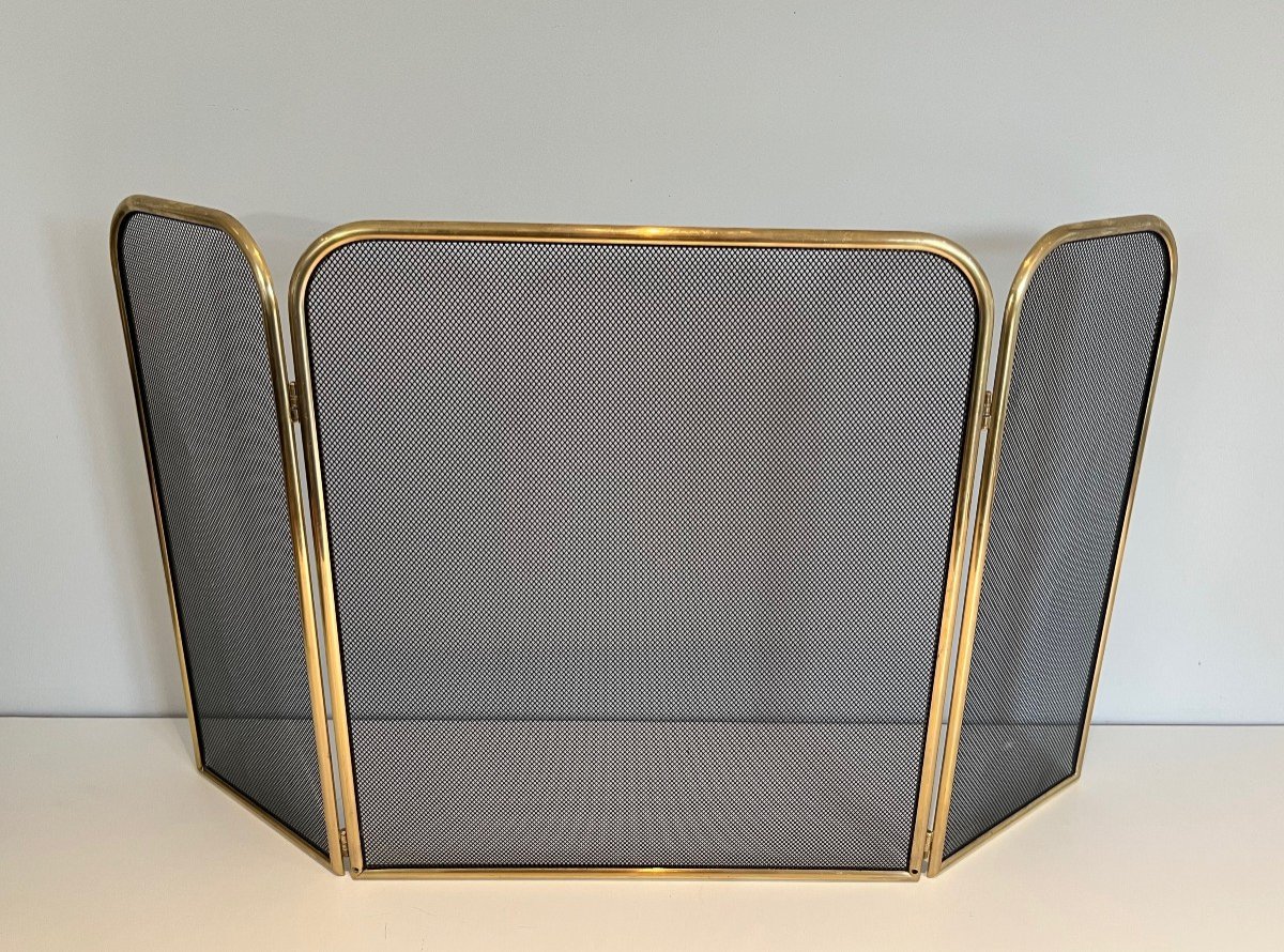 Brass And Grilling Fireplace Screen