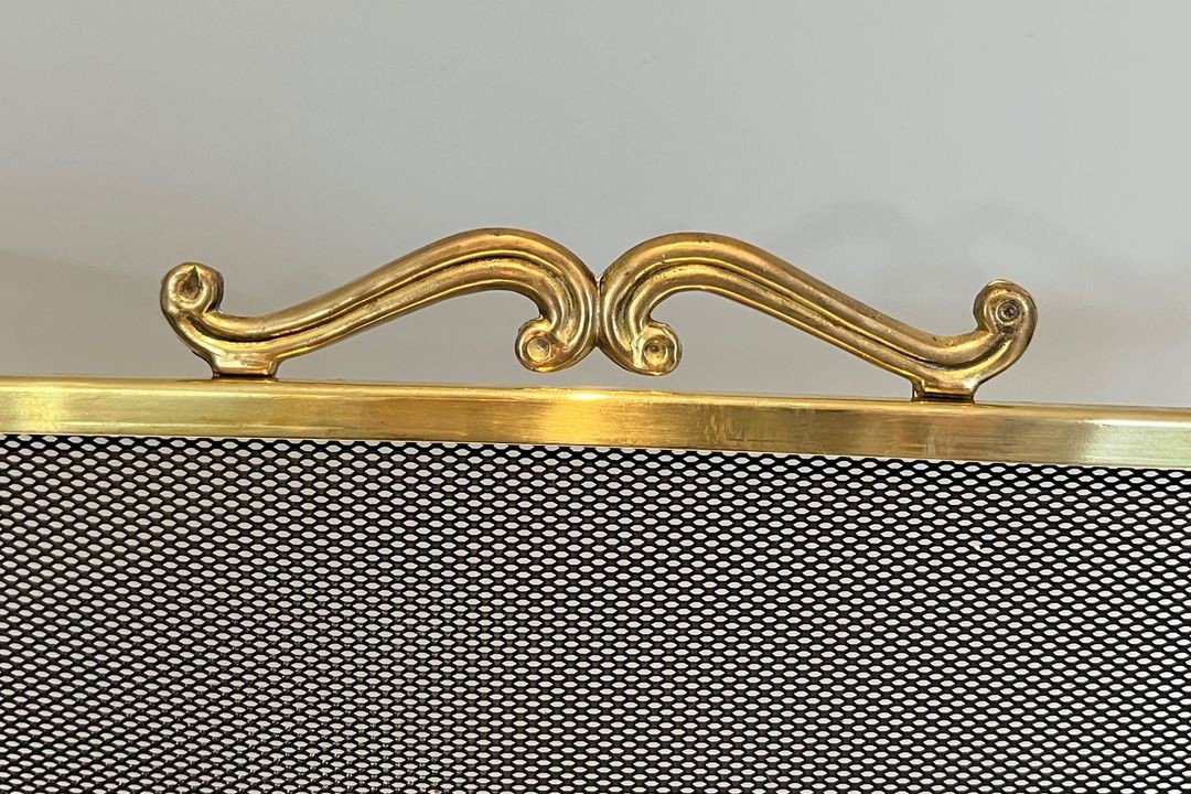 Brass And Grilling Fireplace Screen-photo-2