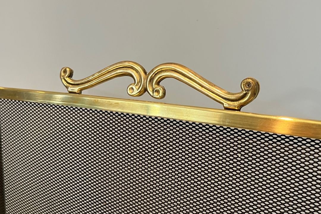 Brass And Grilling Fireplace Screen-photo-3