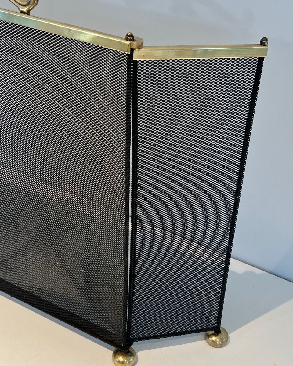 Brass And Grilling Fireplace Screen-photo-4